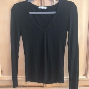 Urban Outfitters Black Long Sleeve V-neck